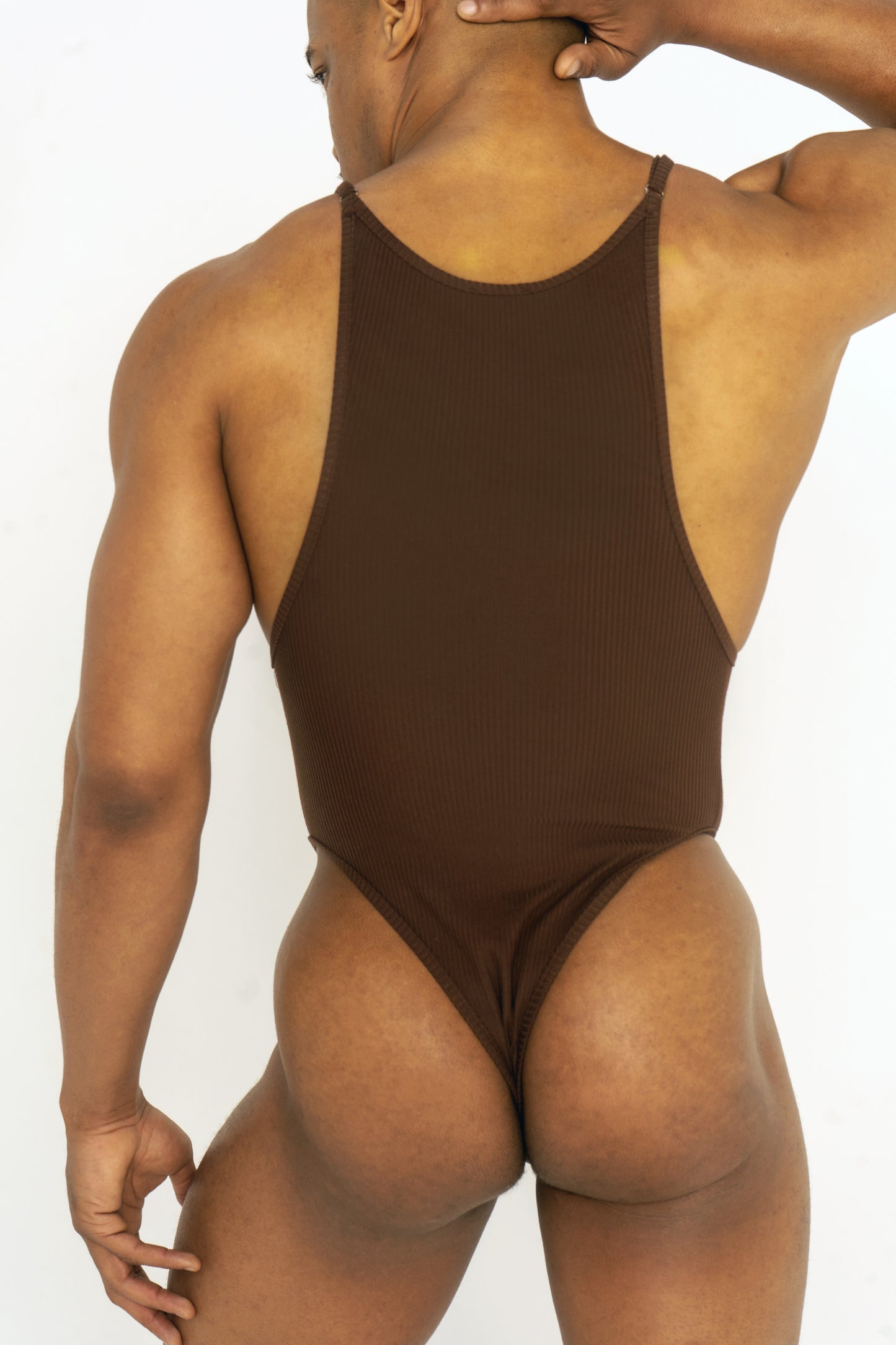 NUDE & STRETCHY "CHOCOLATE" BODYSUIT